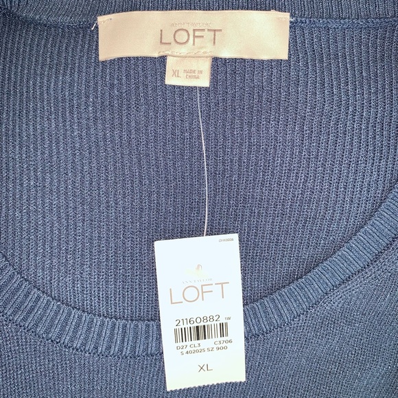 Ann Taylor LOFT blue long sleeve tunic sweater - Picture 4 of 6